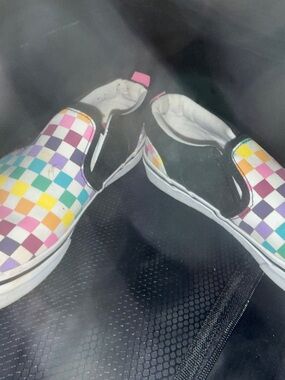 Vans Kids Checkered Slip-On Sneakers - Rainbow & Black